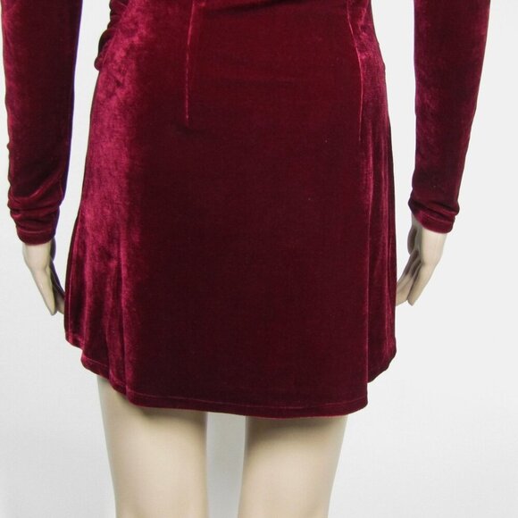 LOVERS & FRIENDS NWT VELVET Lucia Burgandy Red WHIMSIGOTH Party Mini Dress S - Picture 7 of 10